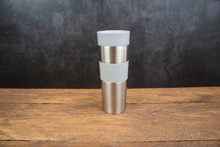 Milu Edelstahl Thermobecher to go - Hellgrau - 450ml