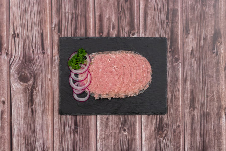 Aufschnitt gekochtes Zwiebelmett